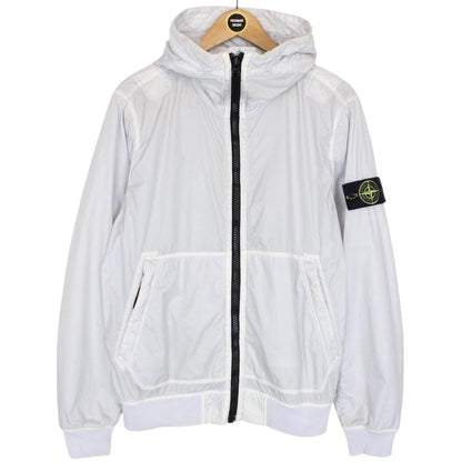 Stone Island AW 2018 Grey Full Zip Lamy Flock Nylon Hooded Jacket