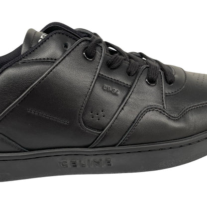 CELINE black trainers smooth calfskin leather with logo detail and original dust bags.
