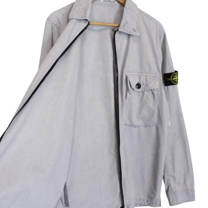 Stone Island SS 2020 Grey Full Zip Cotton Overshirt Jacket