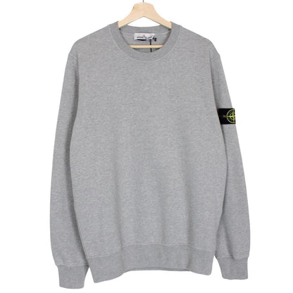 Stone Island AW 2022 Grey Cotton Crew Neck Sweatshirt Jumper