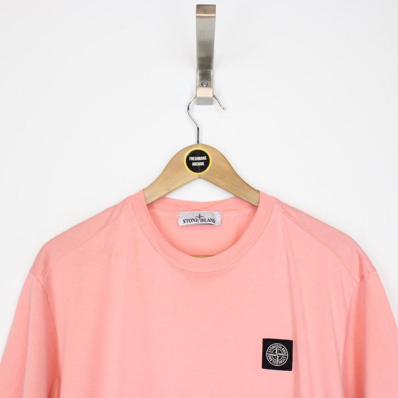 Stone Island AW 2022 Pink Short Sleeve Compass Logo T-Shirt