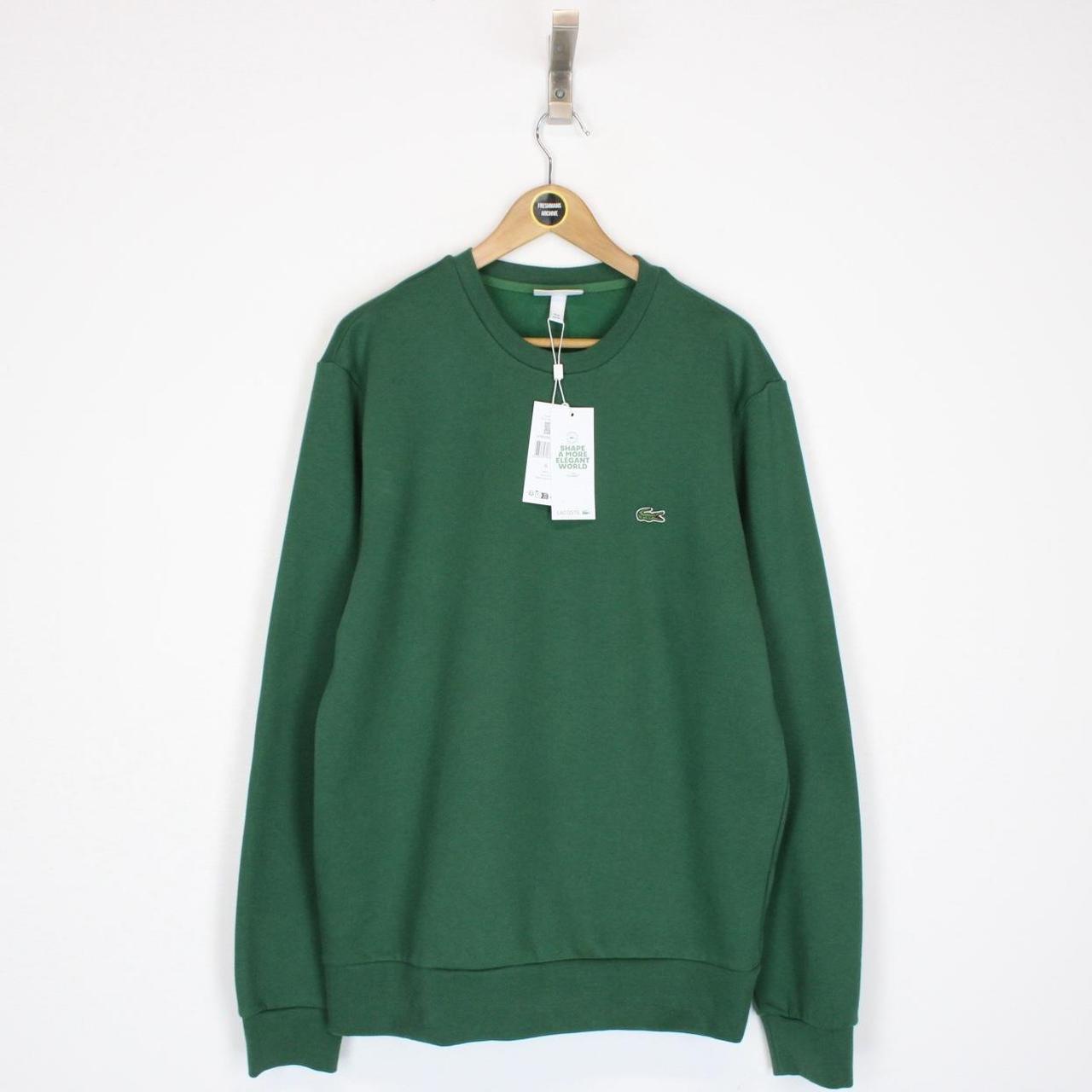 Lacoste Pine Green Fleece Crew Neck Cotton Sweatshirt Jumper