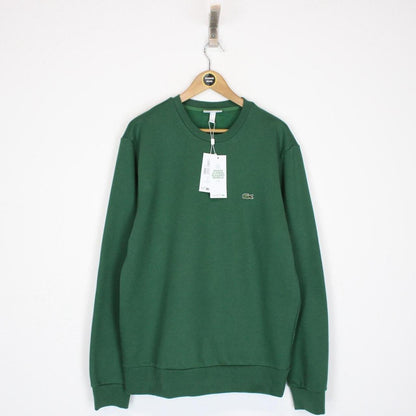 Lacoste Pine Green Fleece Crew Neck Cotton Sweatshirt Jumper