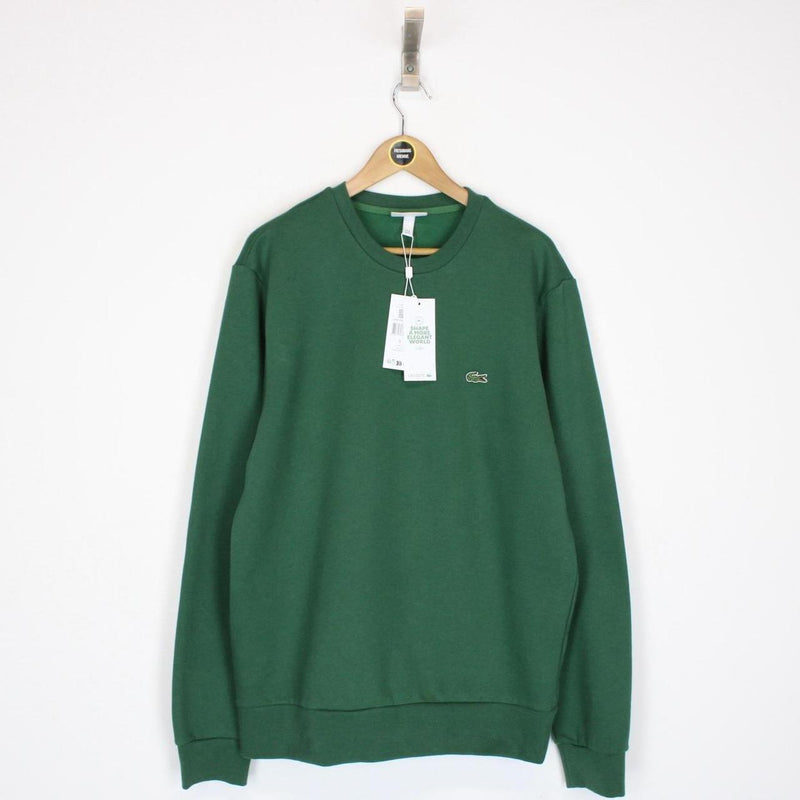 Lacoste Pine Green Fleece Crew Neck Cotton Sweatshirt Jumper