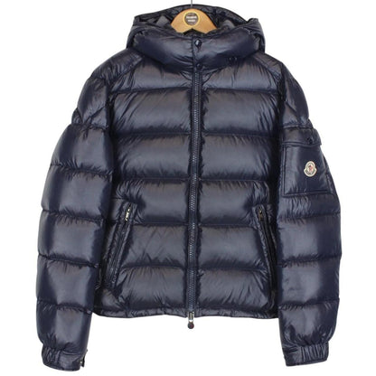 Moncler Maya Navy Blue Full Zip Hooded Down Puffer Jacket