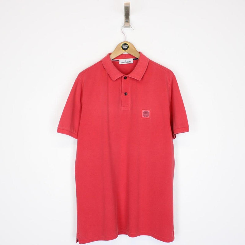 Stone Island Red Short Sleeve Compass Polo Shirt