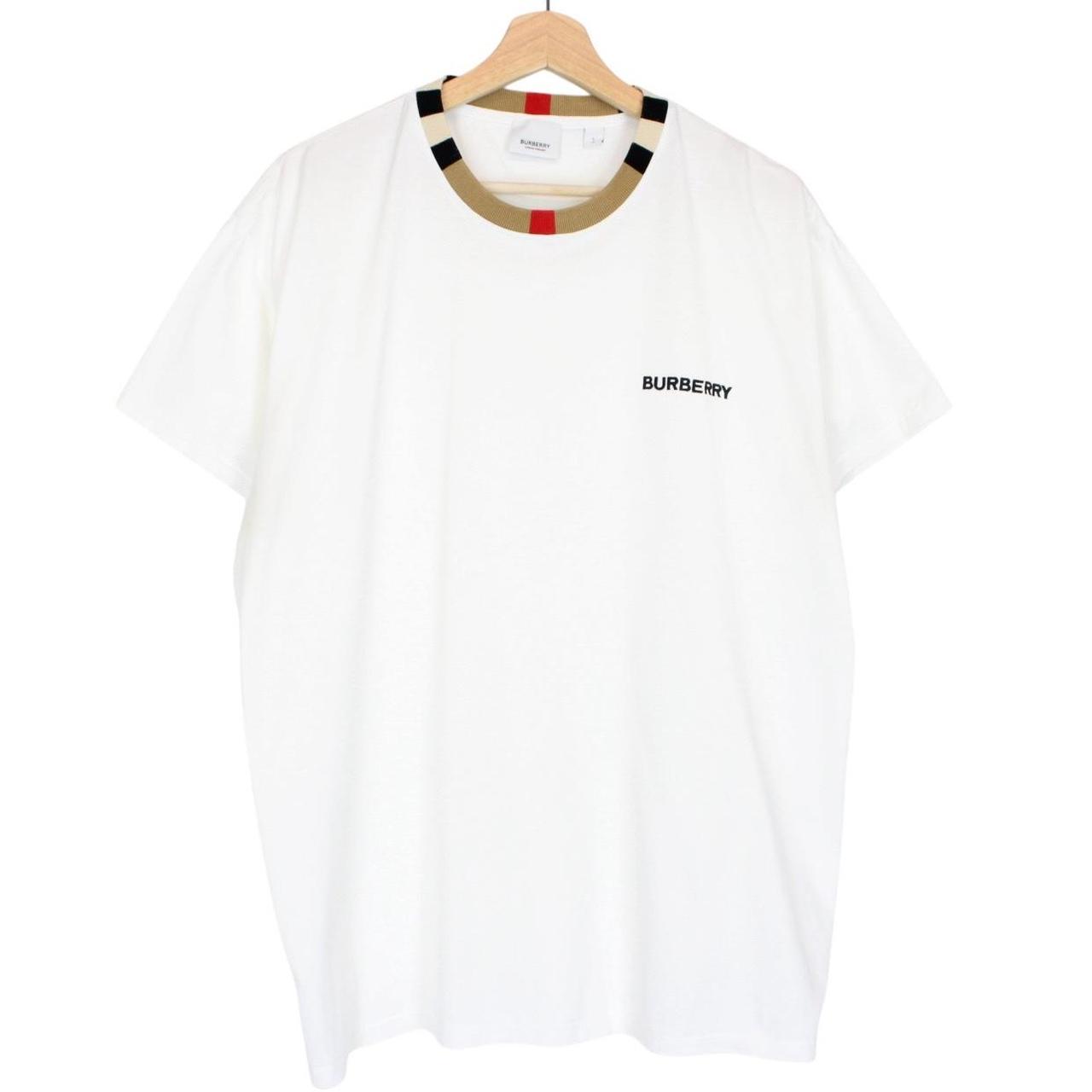 Burberry White and Tan Brown Jayson Nova Check Short Sleeve T-Shirt