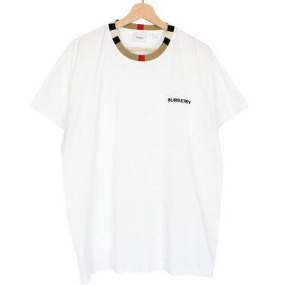Burberry White and Tan Brown Jayson Nova Check Short Sleeve T-Shirt