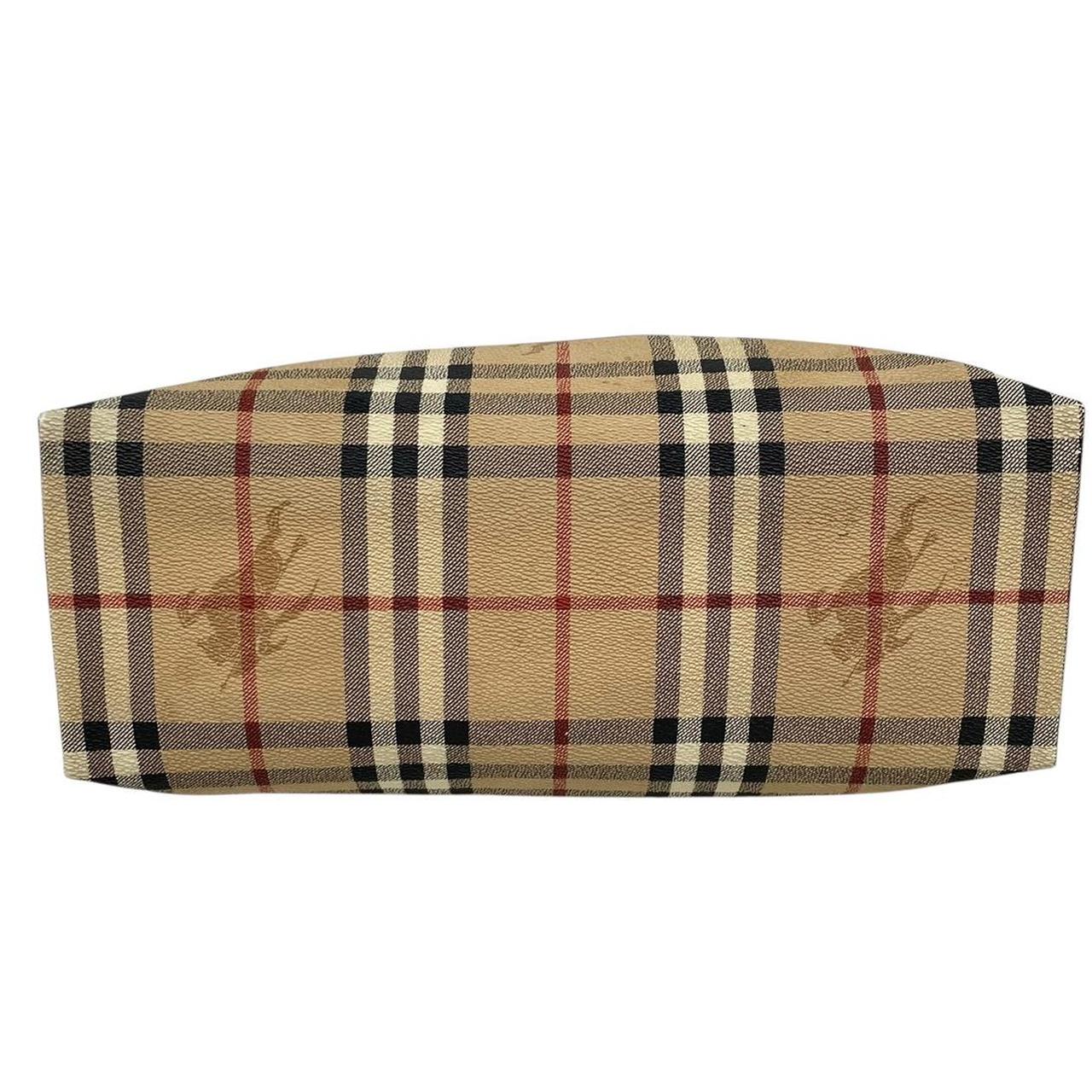 Burberry London Tan Brown Nova Check Coated Canvas Tote Bag