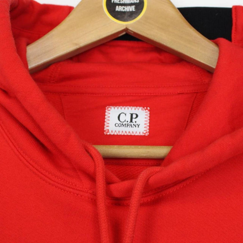 CP Company Red Cotton Lens Hoodie Jumper