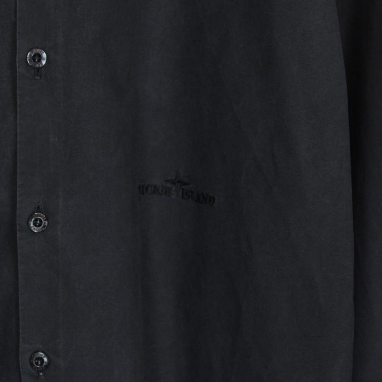 Vintage Stone Island AW 2003 Black Long Sleeve Cotton Logo Shirt