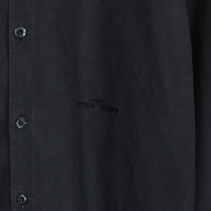 Vintage Stone Island AW 2003 Black Long Sleeve Cotton Logo Shirt