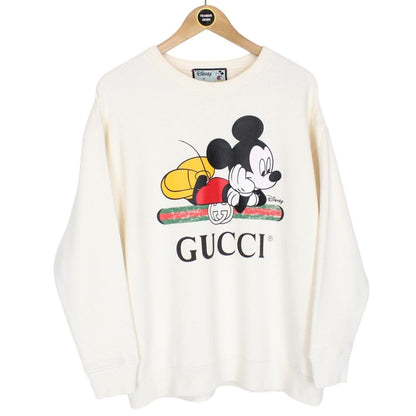 Gucci x Disney Cream Logo Print Cotton Sweatshirt Jumper