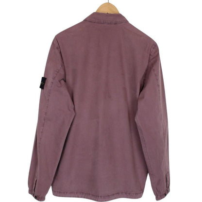 Stone Island AW 2020 Burgundy Full Zip Cotton Overshirt Jacket
