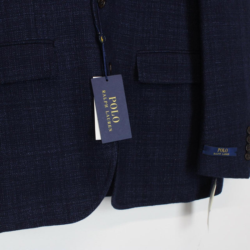 Polo Ralph Lauren Navy Blue Herringbone Blazer Jacket