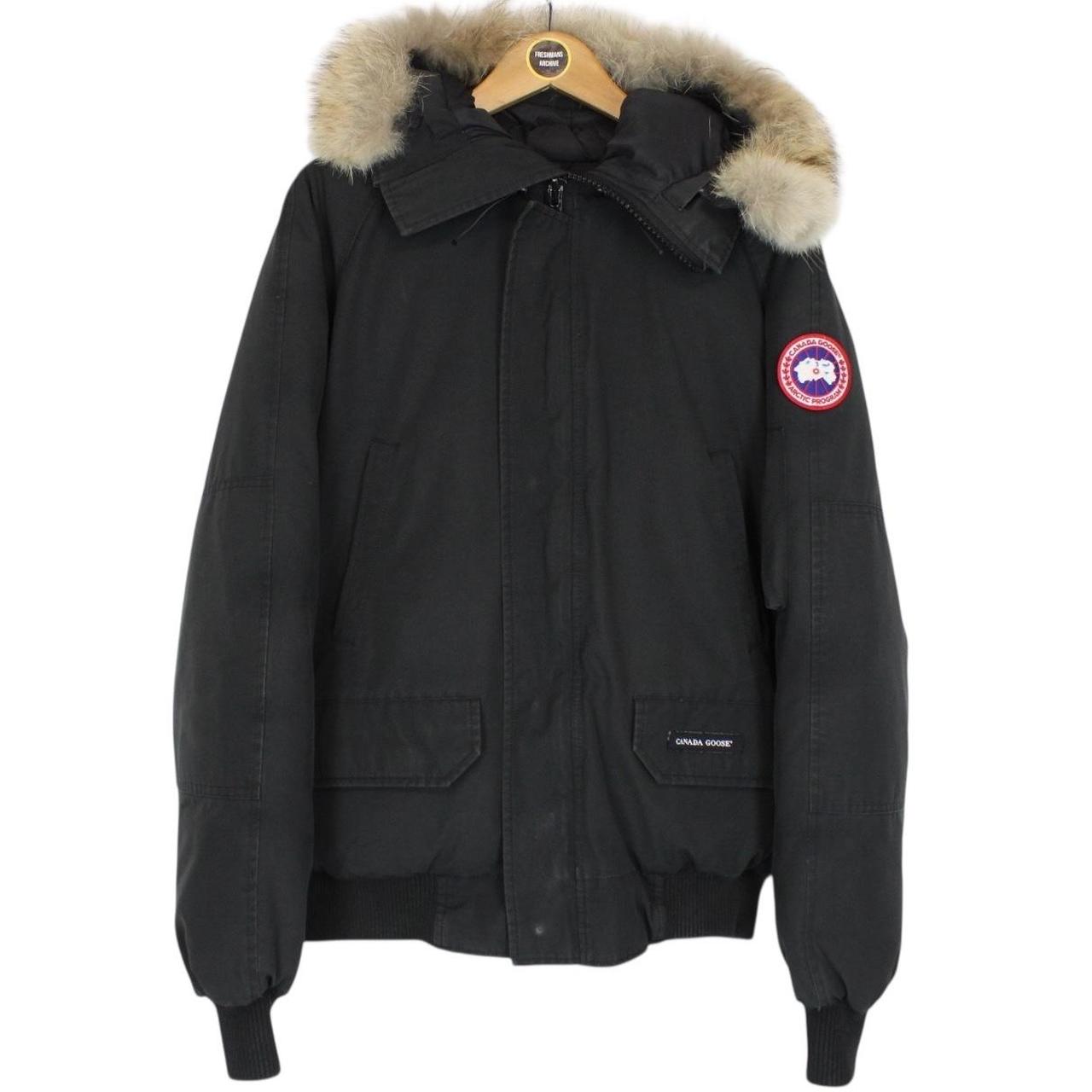 Canada Goose Black Chilliwack Bomber Down Jacket with Fur Trim