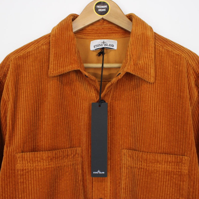 Stone Island AW 2023 Rust Orange Jumbo Corduroy Overshirt