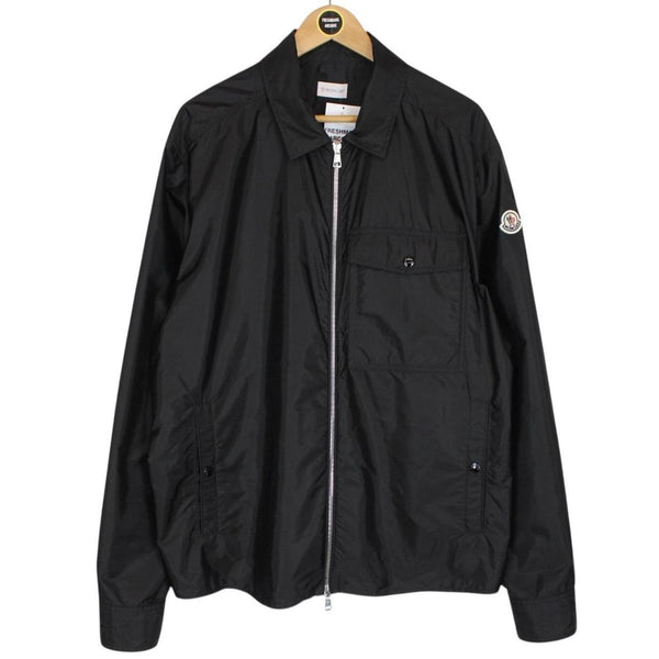 Moncler Camicia Black Full Zip 3 Pocket Nylon Overshirt Jacket
