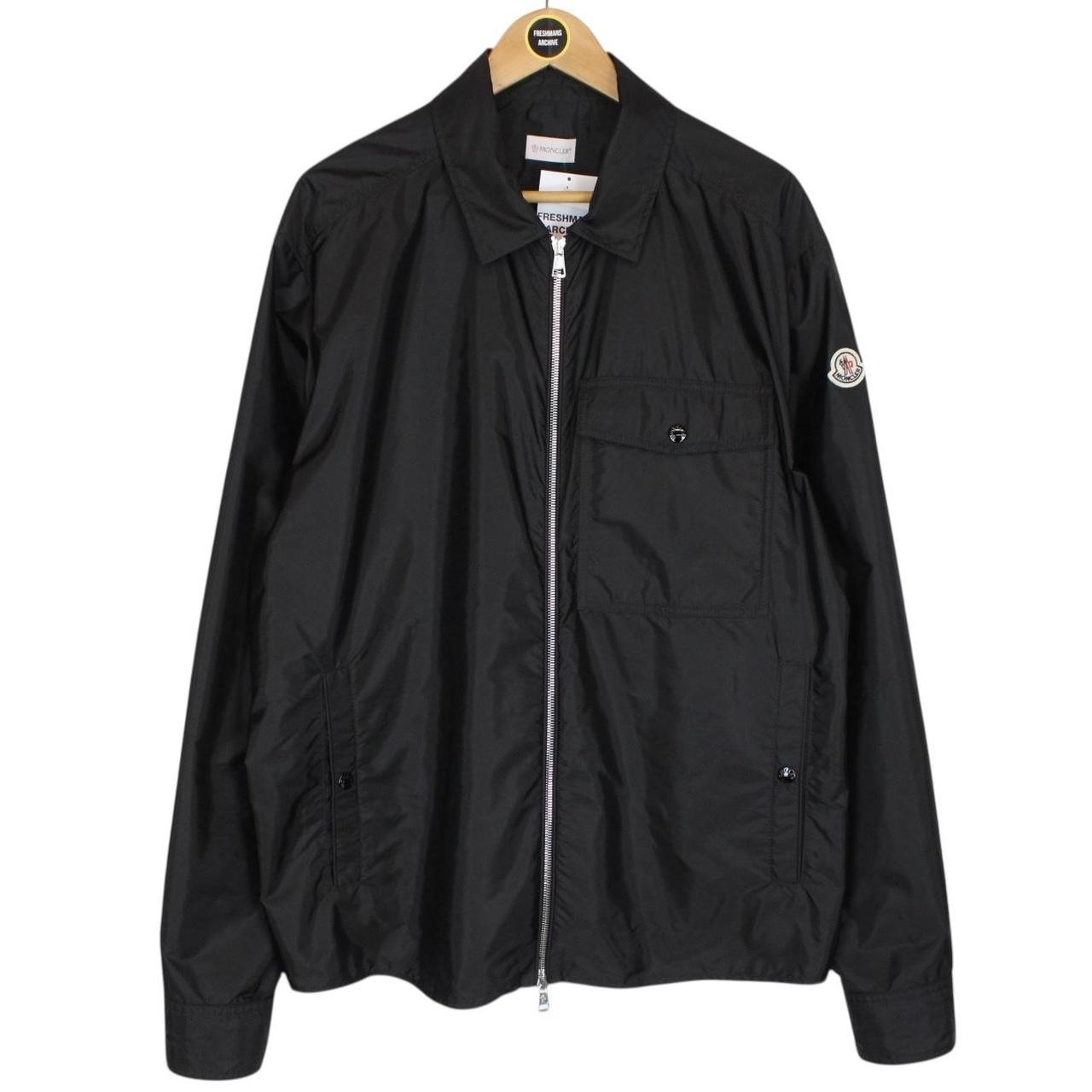 Moncler Camicia Black Full Zip 3 Pocket Nylon Overshirt Jacket