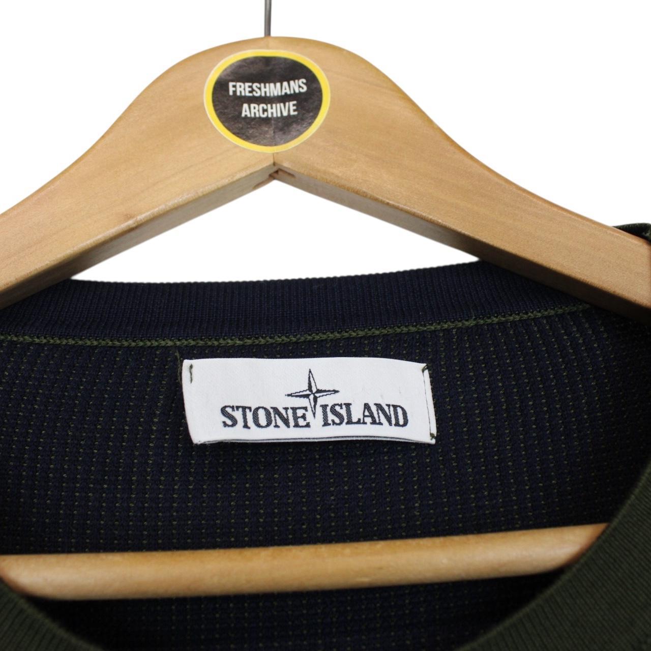 Stone Island SS 2018 Green and Navy Cotton Knit Reversible Jumper