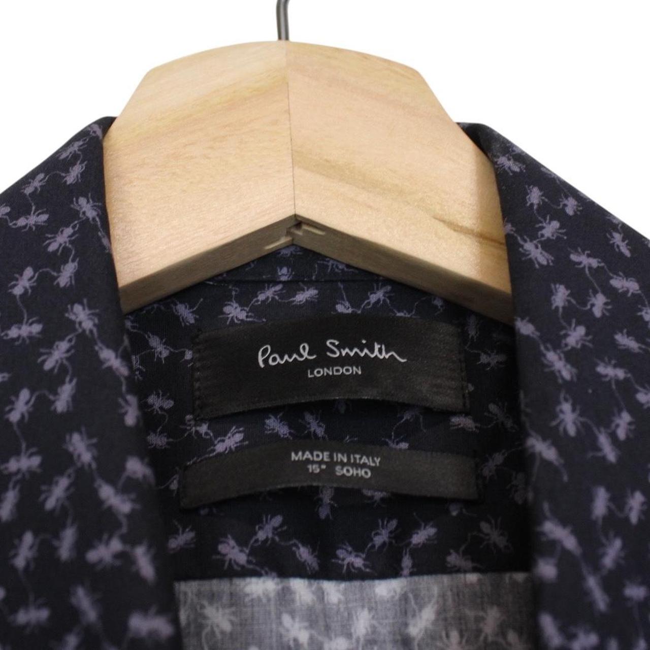 Paul Smith black and grey long sleeve shirt with ant print and cotton material.