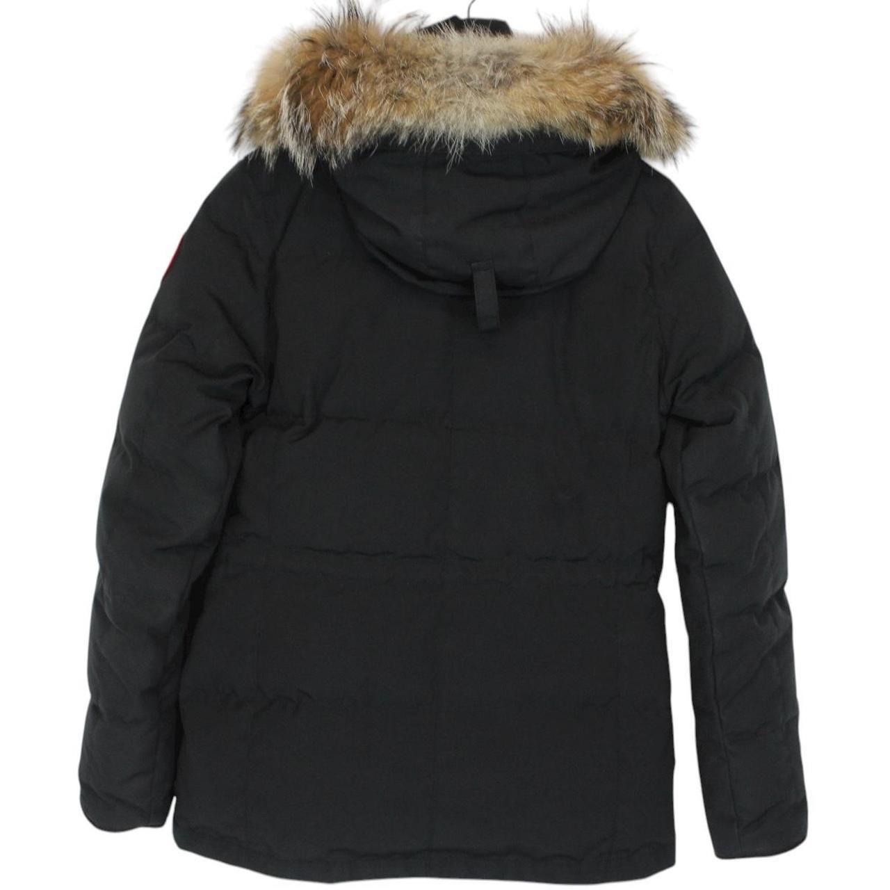 Canada Goose Black Chelsea Parka Heritage Down Jacket with Fur Trim