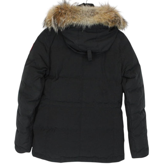 Canada Goose Black Chelsea Parka Heritage Down Jacket with Fur Trim