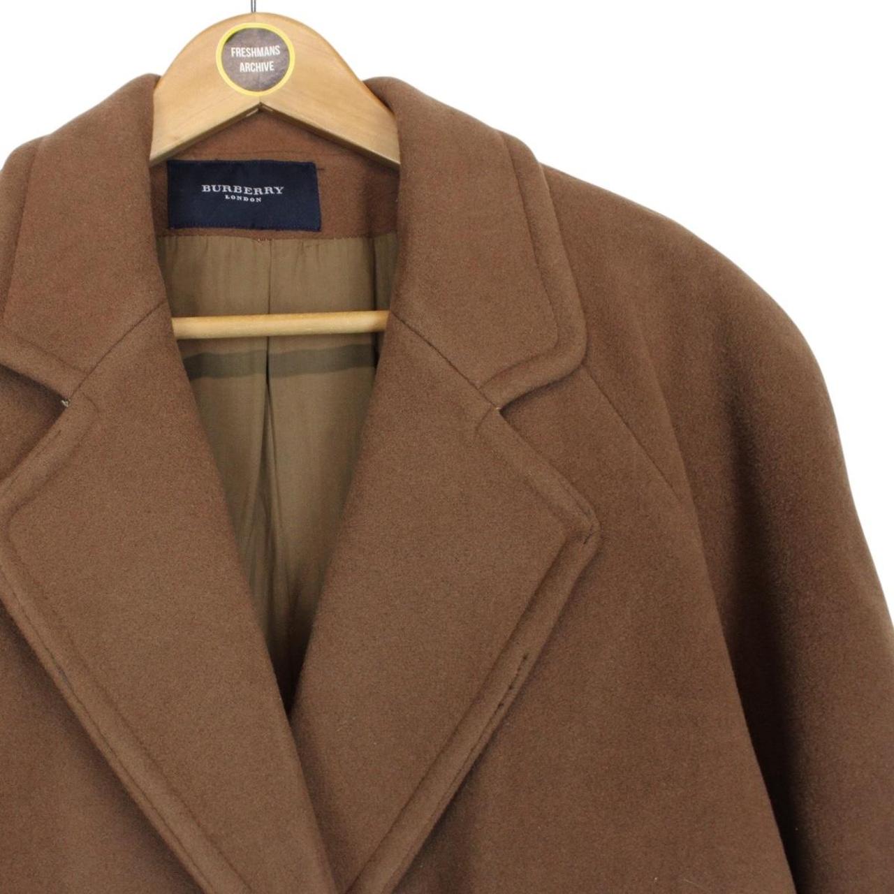Vintage 90s Burberry Tan Brown Wool Overcoat