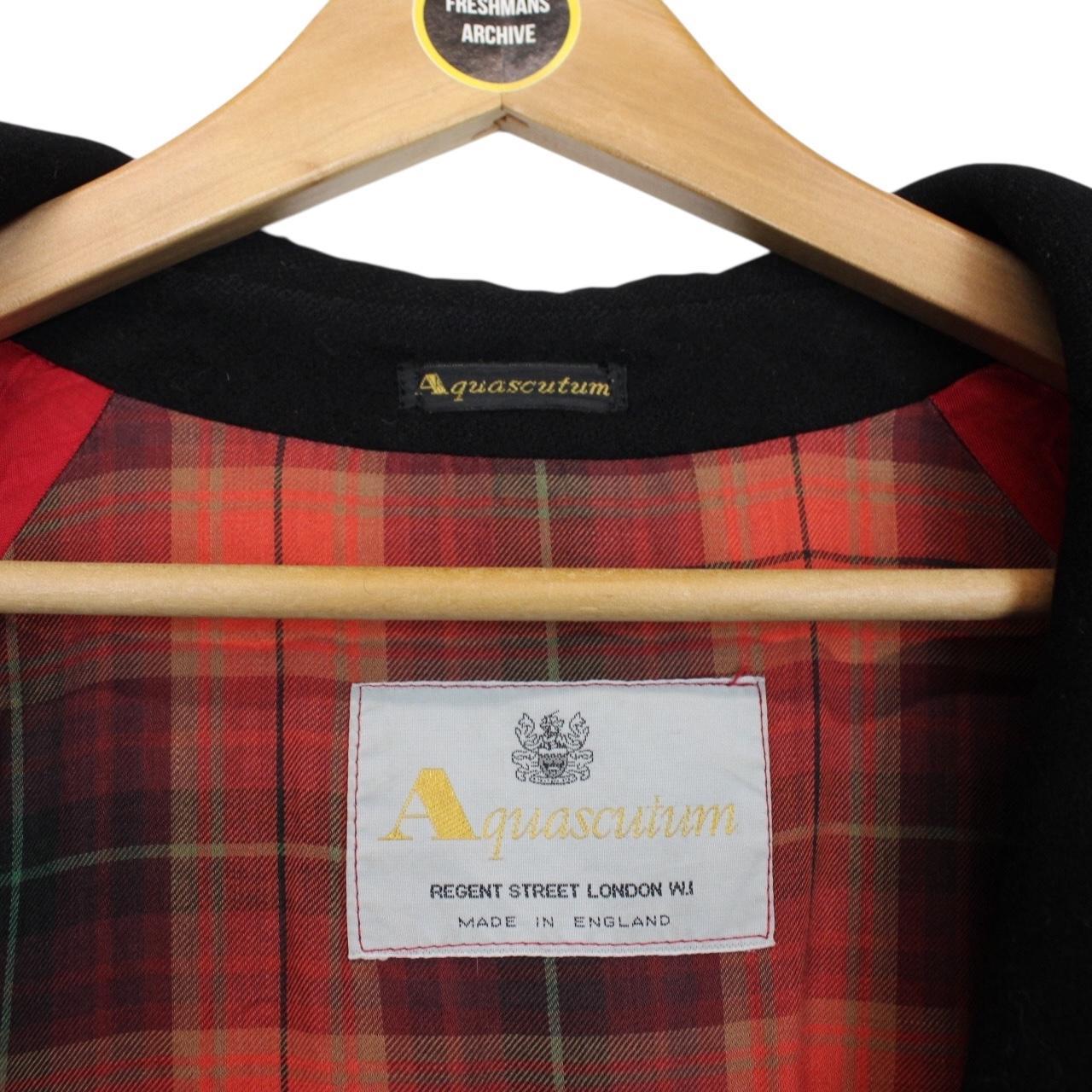 Vintage 80s Aquascutum Black Wool Coat