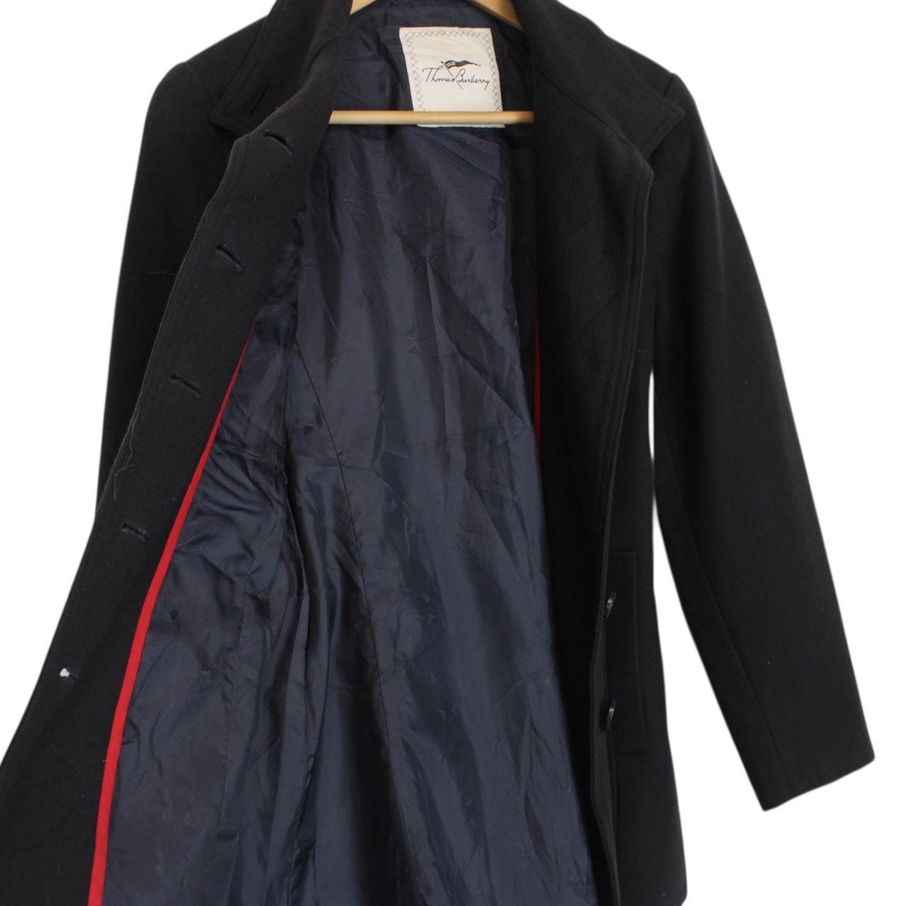 Vintage Thomas Burberry Navy Blue Wool Belted Coat