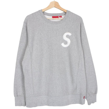 Supreme Grey and White S Logo Cotton Sweatshirt Jumper