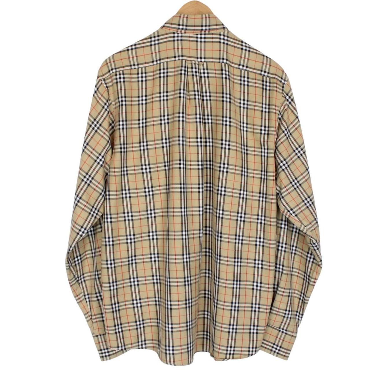 Vintage 90s Burberry Beige Nova Check Cotton Long Sleeve Shirt