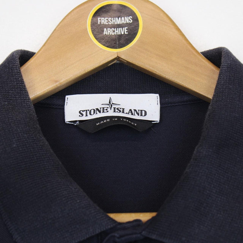 Stone Island SS 2021 Navy Blue Short Sleeve Compass Polo Shirt