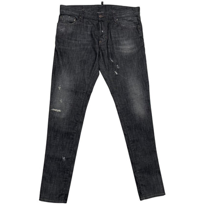 Dsquared2 Dark Grey Wash Distressed Caten Bros Slim Fit Jeans