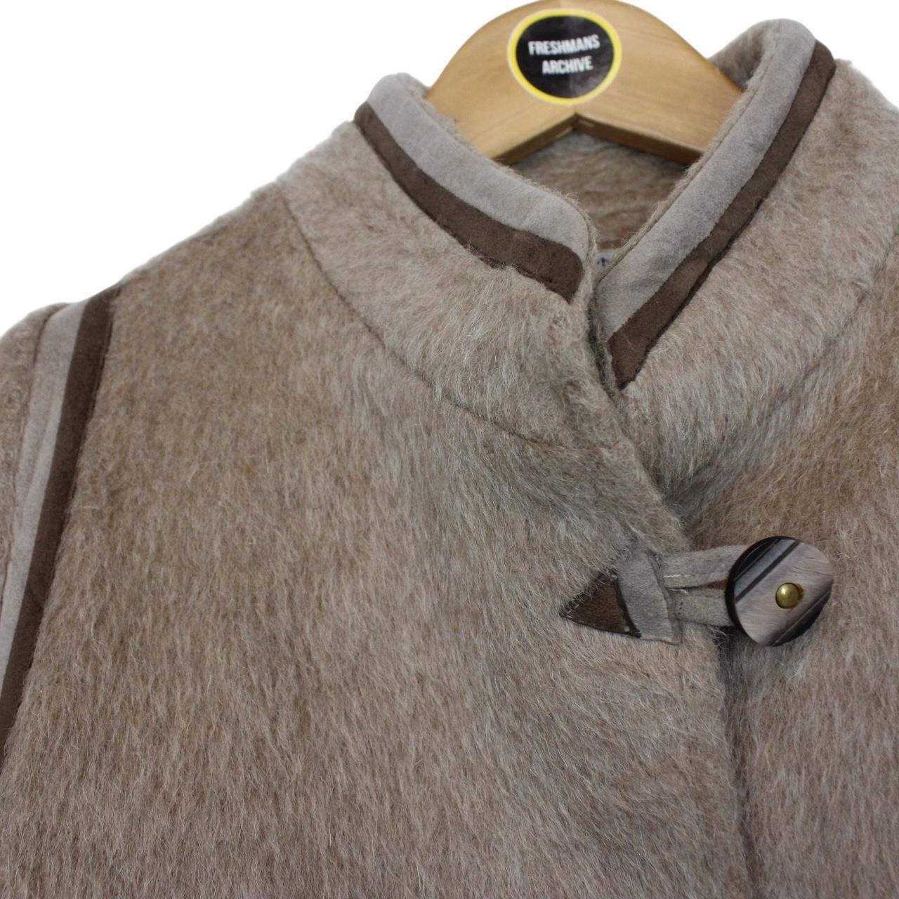 Vintage 80s Burberry Brown Llama Wool Coat