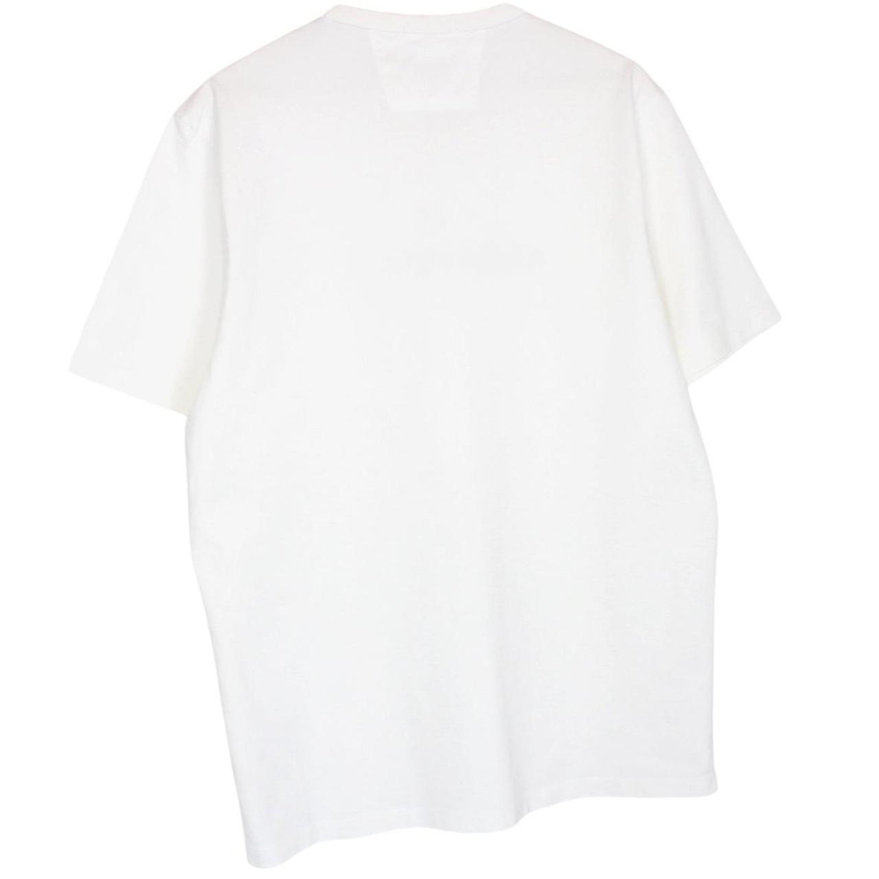 CP Company white pocket t-shirt with embroidered logo and mercerized cotton fabric.