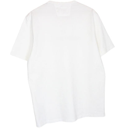 CP Company white pocket t-shirt with embroidered logo and mercerized cotton fabric.