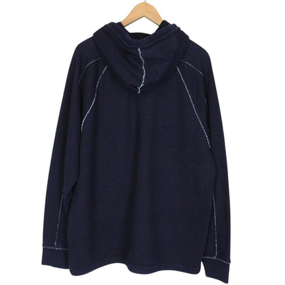 CP Company Denim Navy Blue Indigo Fleece Cotton Hoodie Jumper