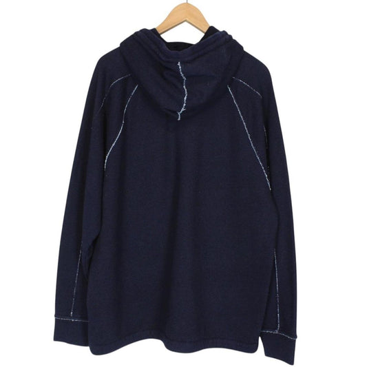 CP Company Denim Navy Blue Indigo Fleece Cotton Hoodie Jumper