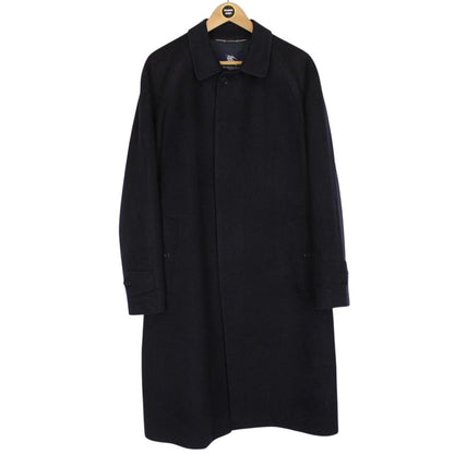 Vintage Burberry London Navy Blue Cashmere Wool Blend Overcoat