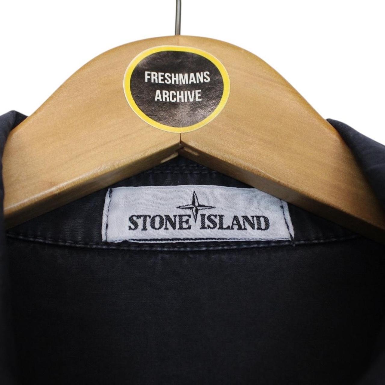 Stone Island AW 2021 Navy Blue Full Zip Cotton Overshirt Jacket