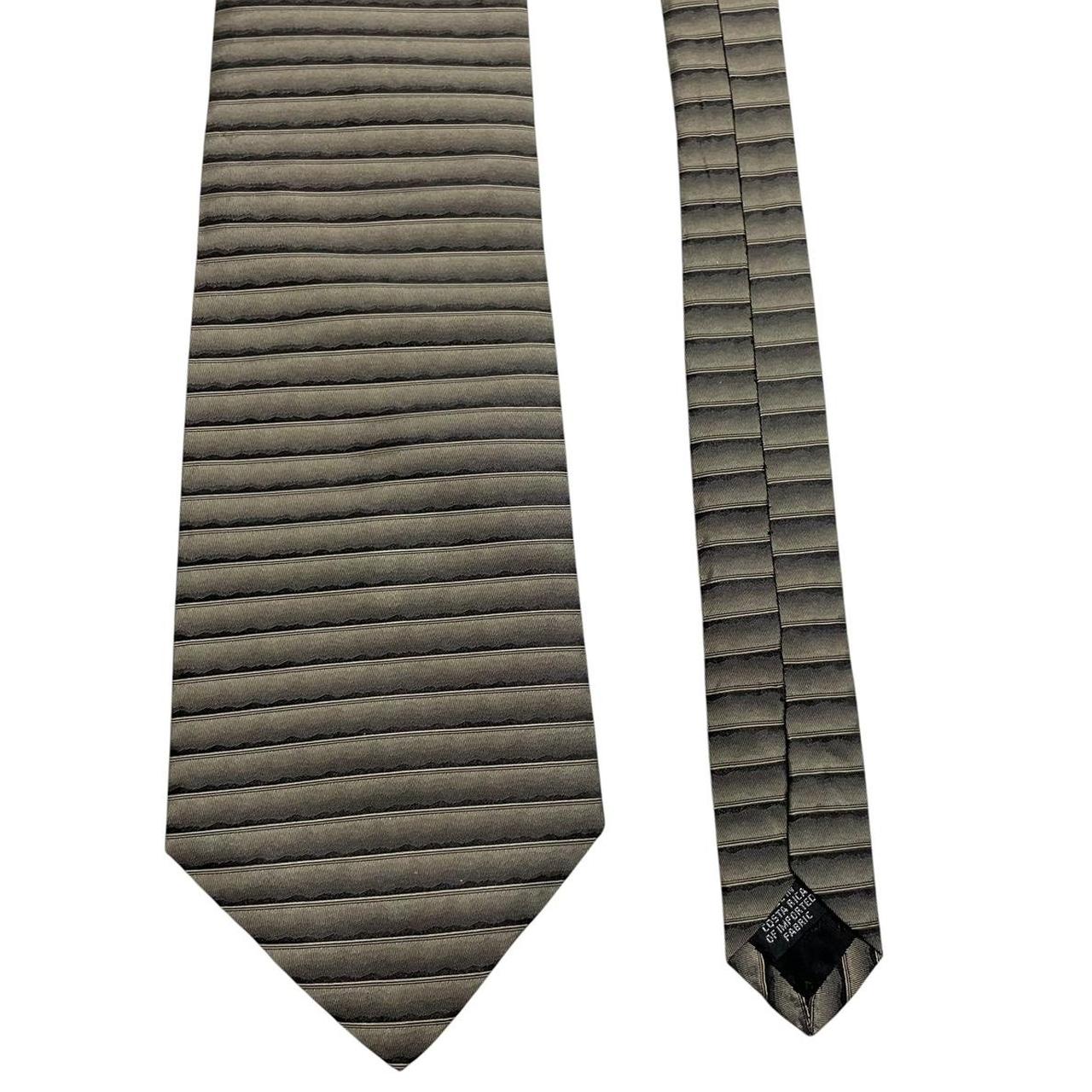 Vintage DKNY Beige Striped Silk Tie