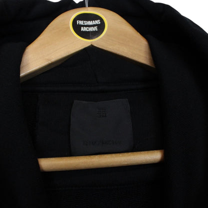 Givenchy Paris Black Reverse Logo Print Fleece Cotton Hoodie Jumper