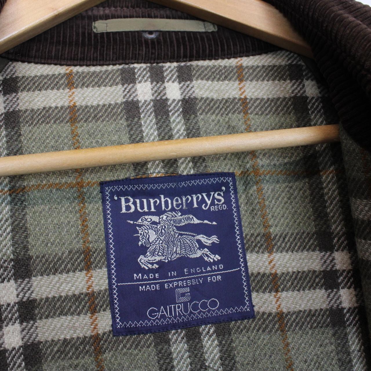 Vintage 90s Burberry Green Nova Check Lined Alpaca Wool Coat