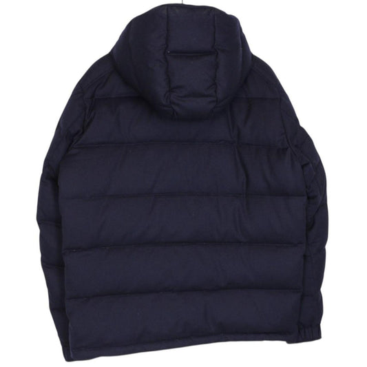 Moncler Montgenevre Navy Blue Full Zip Hooded Wool Down Jacket