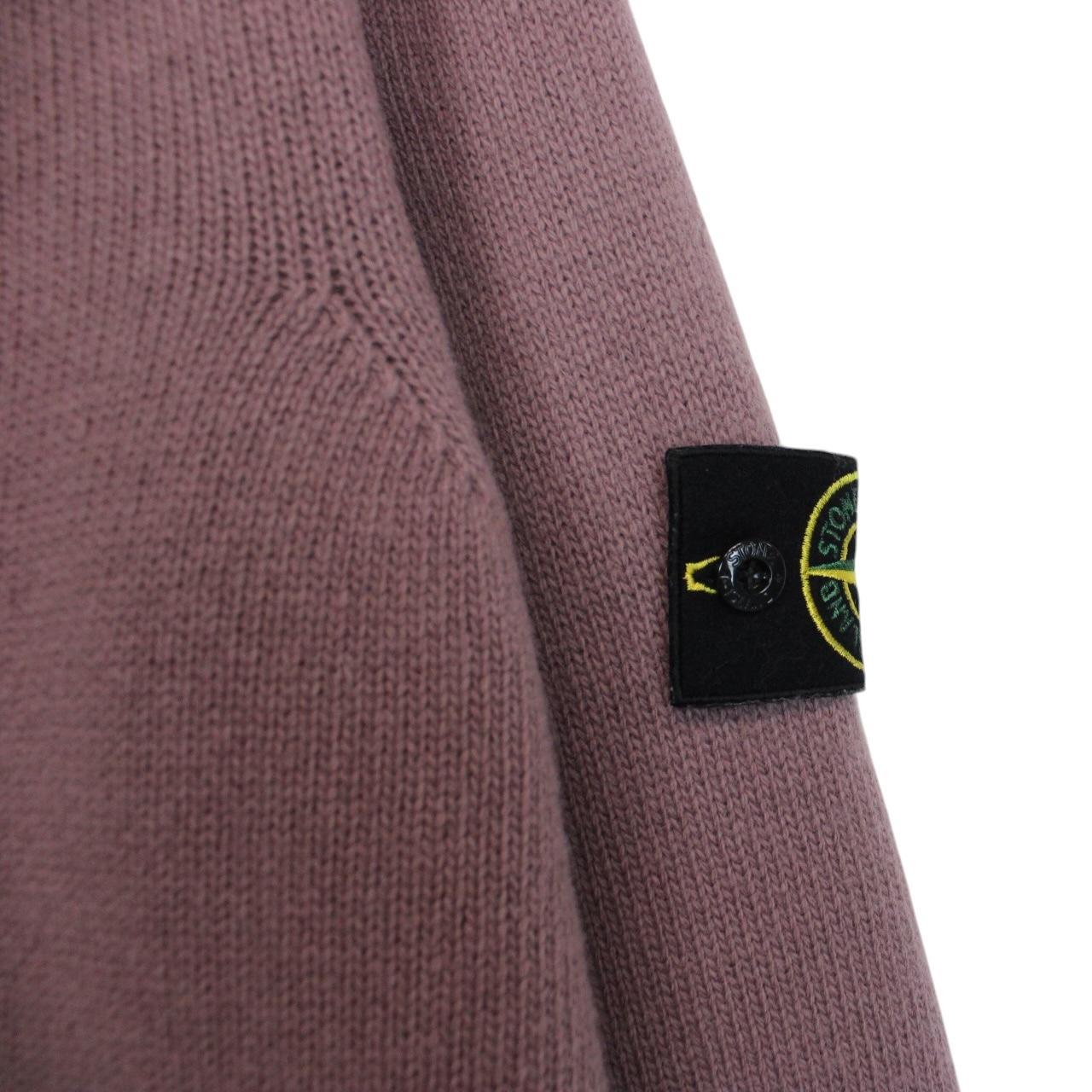 Stone Island AW 2018 Mauve Pink Wool Blend Knit Full Zip Jumper