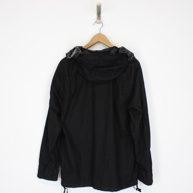CP Company Black 50 Fili Gum Mixed Full Zip Hooded Explorer Goggle Jacket