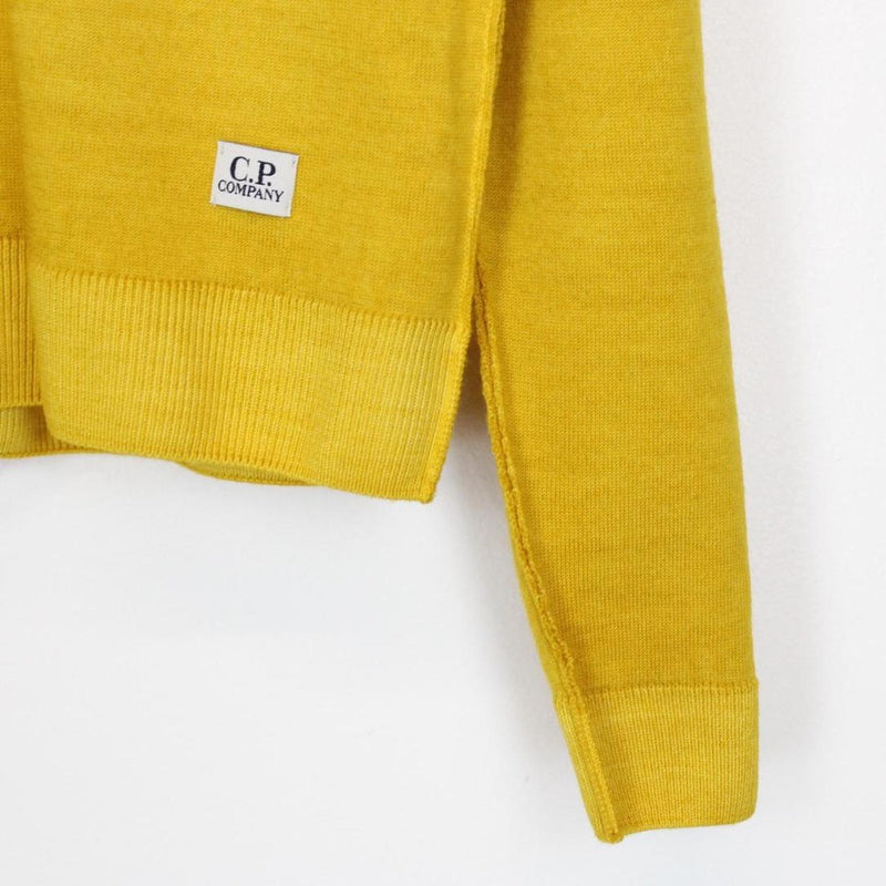 CP Company Mustard Yellow V-Neck Cotton Knit Jumper