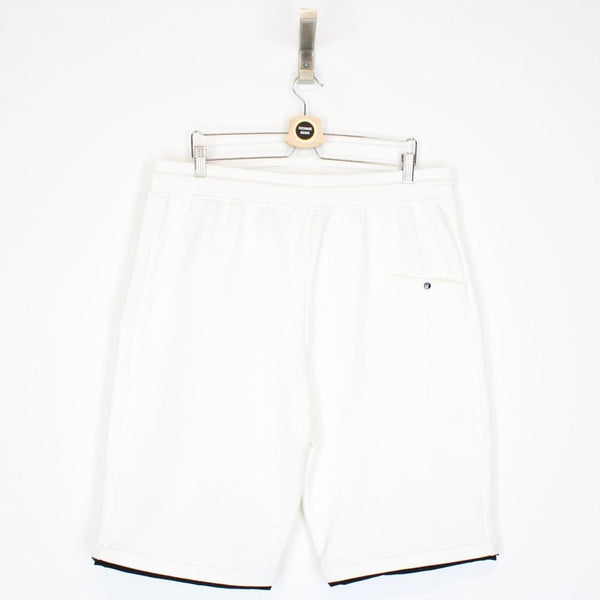 CP Company White and Black Cotton Jogger Shorts