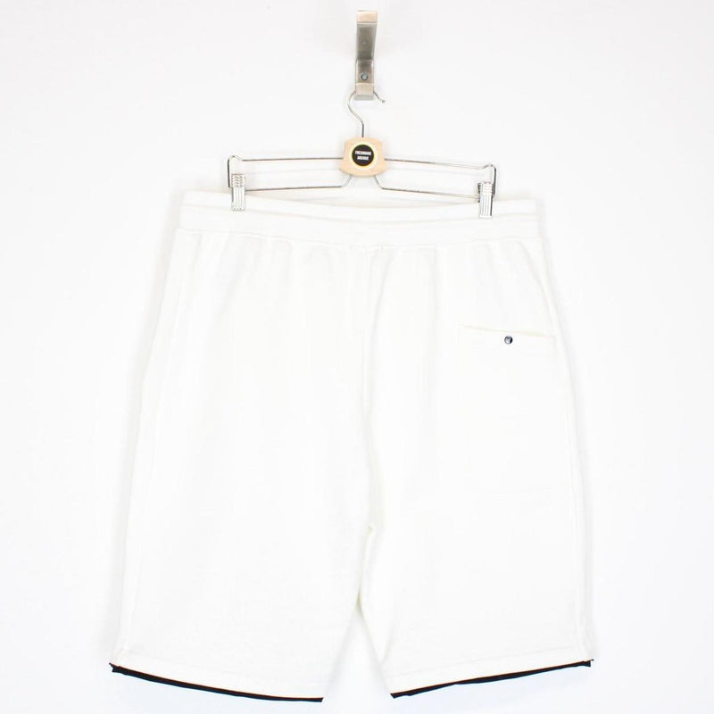 CP Company White and Black Cotton Jogger Shorts